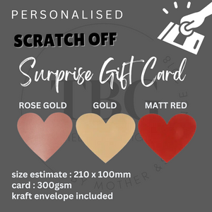 Personalised SCRATCH OFF reveal Christmas Birthday Anniversary Surprise Gift Card