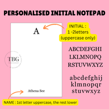 Load image into Gallery viewer, Personalised Notepad Initial