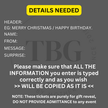 Load image into Gallery viewer, Personalised SCRATCH OFF reveal Christmas Birthday Anniversary Surprise Gift Card