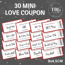 Load image into Gallery viewer, MINI 30 LOVE COUPON | Birthday Anniversary Valentine gift coupon