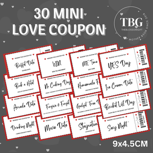 MINI 30 LOVE COUPON | Birthday Anniversary Valentine gift coupon