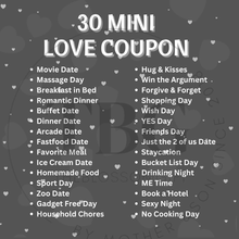 Load image into Gallery viewer, MINI 30 LOVE COUPON | Birthday Anniversary Valentine gift coupon