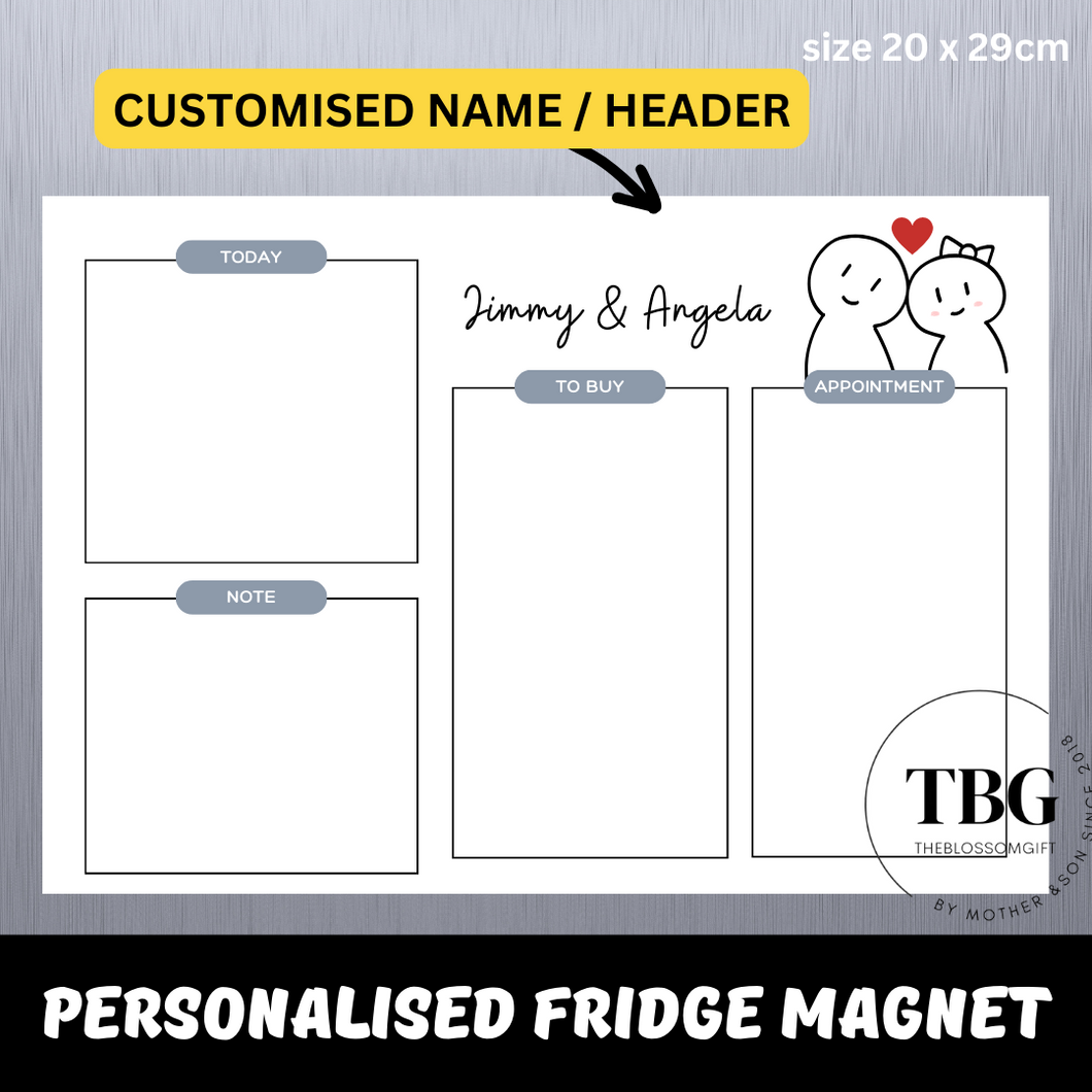 Personalised/Customised Fridge Magnet LOVER White Board Magnetic