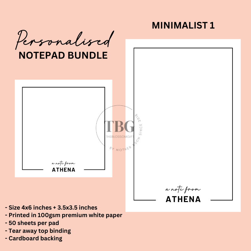 Personalised Notepad Bundle - Minimalist