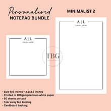 Load image into Gallery viewer, Personalised Notepad Bundle - Minimalist