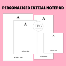 Load image into Gallery viewer, Personalised Notepad Initial