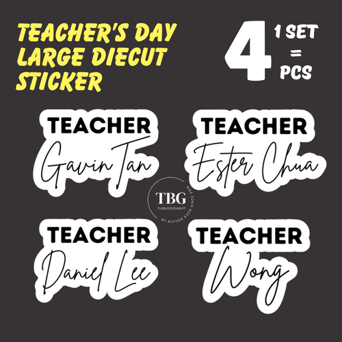 Teacher's Day Waterproof Large Sticker (1set=4qty)